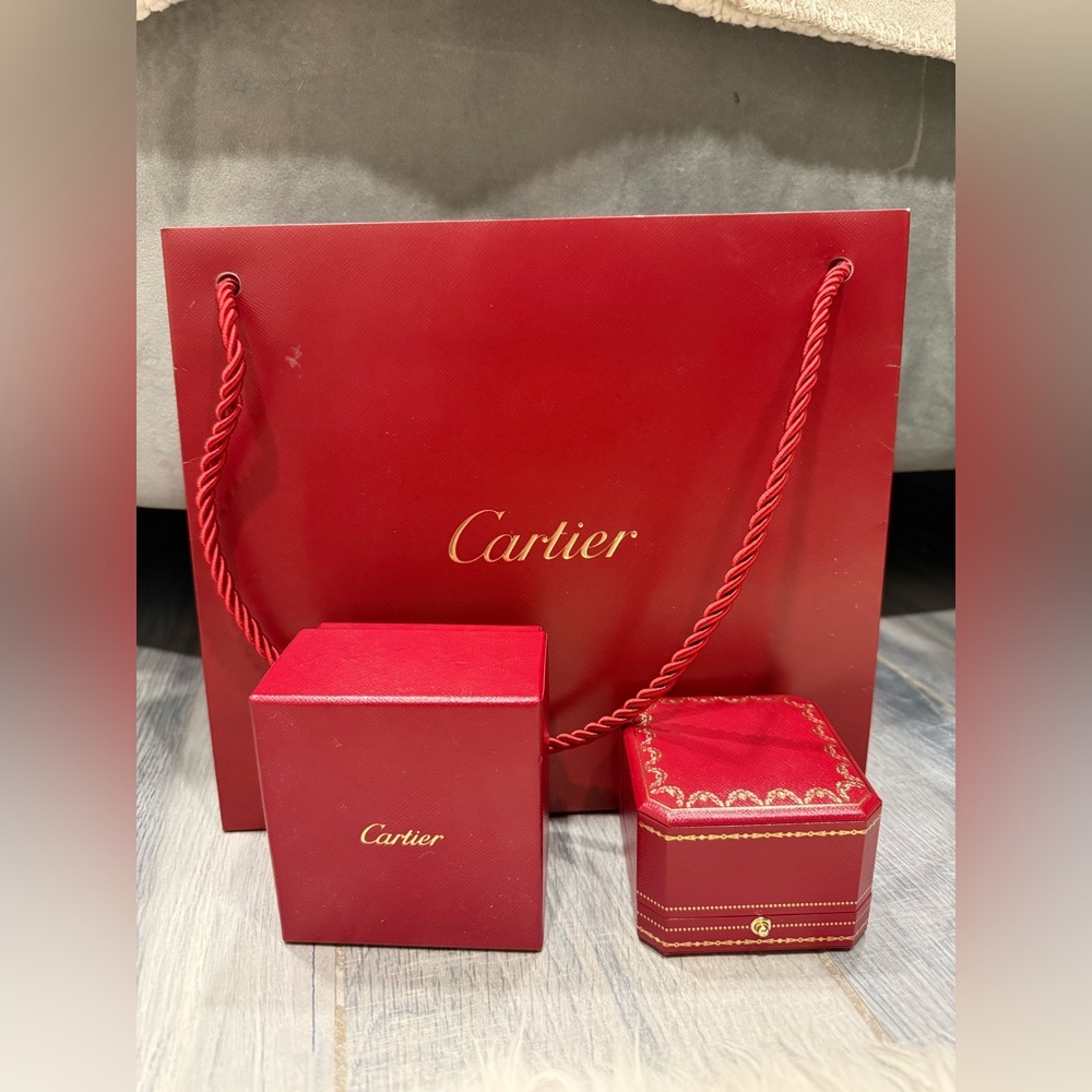 Cartier Ring Box and Bag Set